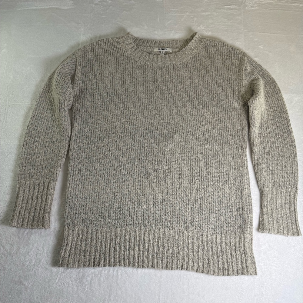 BB Dakota Women’s Crewneck Oversized Sweater in Light Gray Heather Size S‎